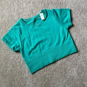 Aerie Teal Green Women's Athletic Crop Top Size Medium NWT